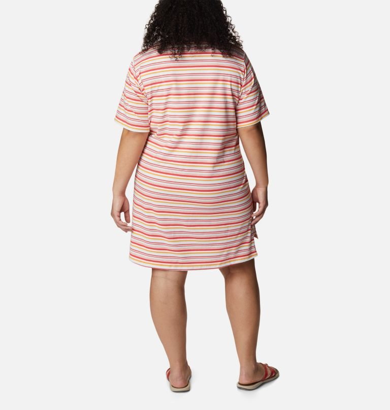 Women's Columbia Sun Trek T-Shirt Dress Stripe | Plus Size CA-X540L